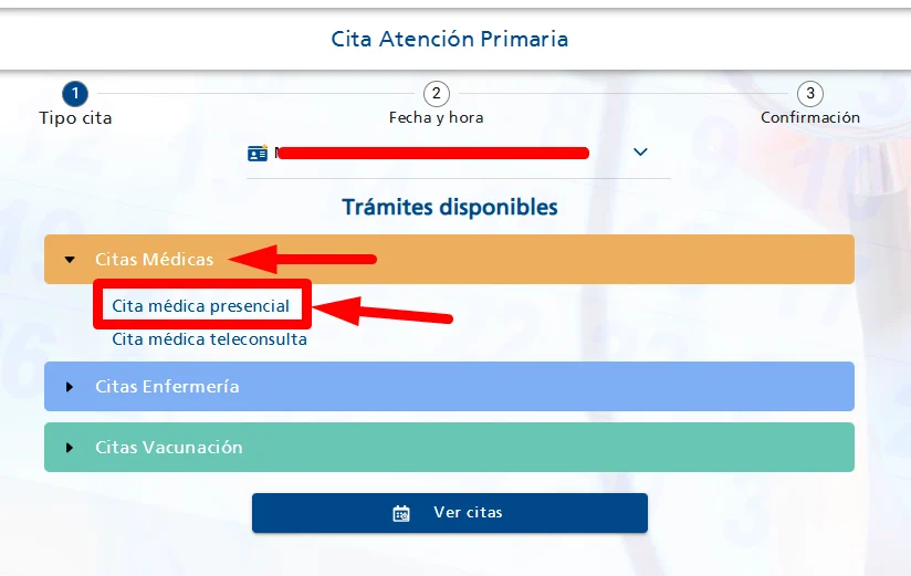 Citas Medicas Presenciales en el SESCAM